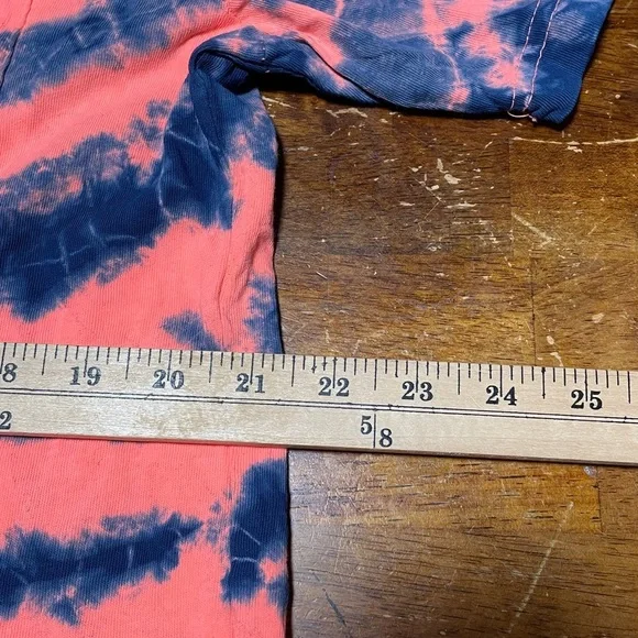 Custom Tie-Dye T-Shirt in Orange and Blue - Picture 2 of 5